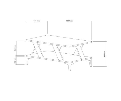 Kohvilaud Tabla - Anthracite, Atlantic Pine