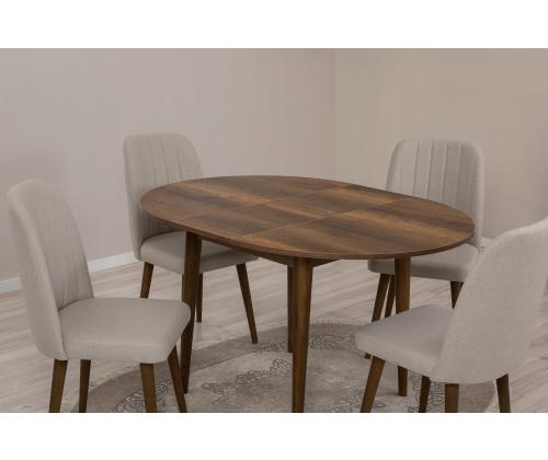 Mööblikomplekt toolid Vina 1005 - Walnut, Cream