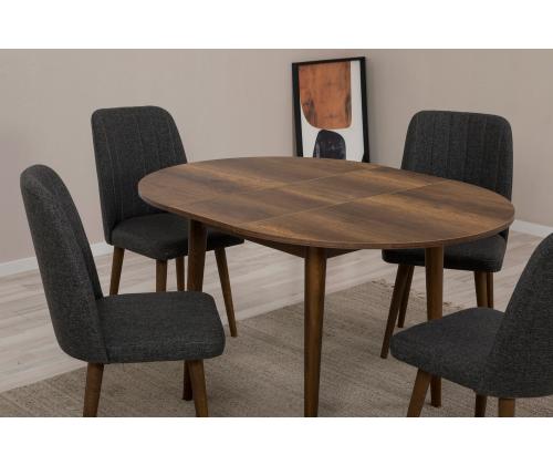 Mööblikomplekt toolid Vina 1053 - Anthracite, Walnut