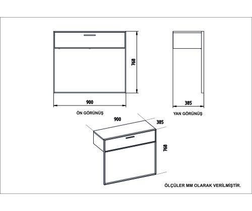 Polka Aynalı - White
