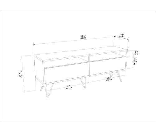 TV laud Flay - Walnut, Black