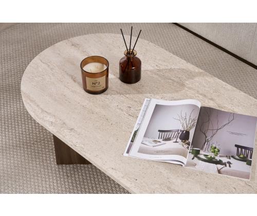 Kohvilaud Sable - Travertine, Walnut