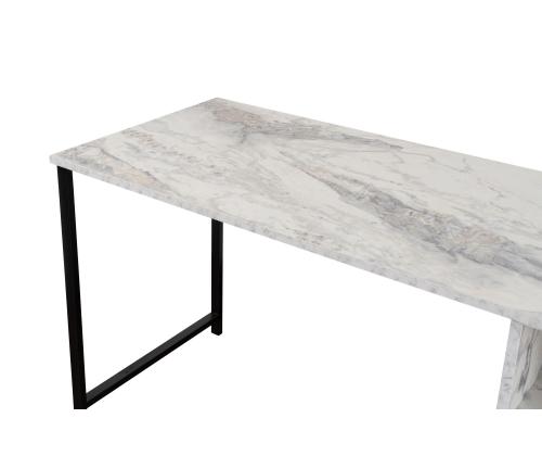 Twin Study Desk - Freesia Marble, Black