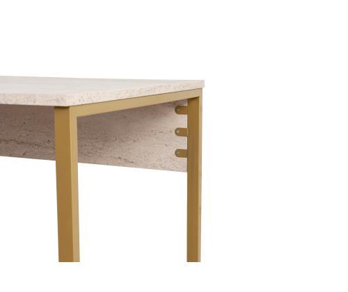 Twin Study Desk - Travertine, Gold
