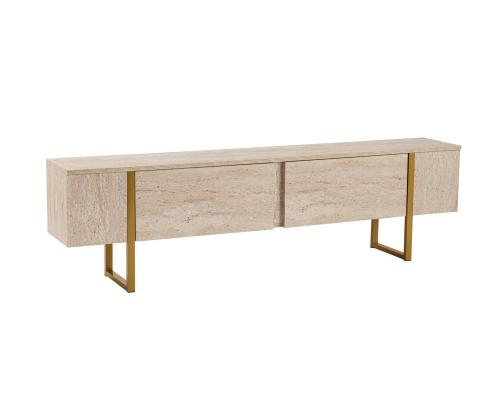 TV laud Serenity - Travertine, Gold