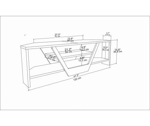 TV laud Sares - Oak, White