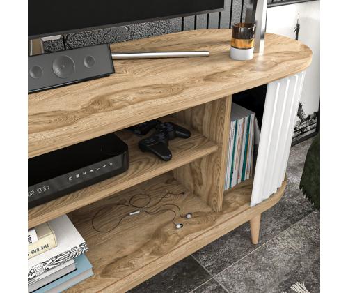 TV laud Stor - Oud Oak, White