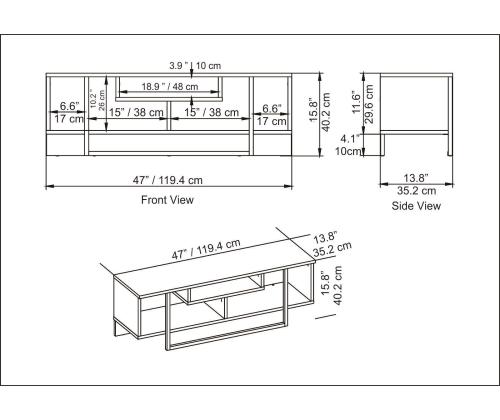 TV laud Asal 120 - Ephesus, Black