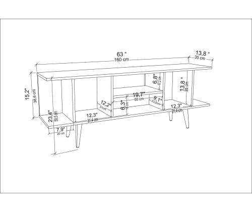 TV laud Akya - Walnut, Black