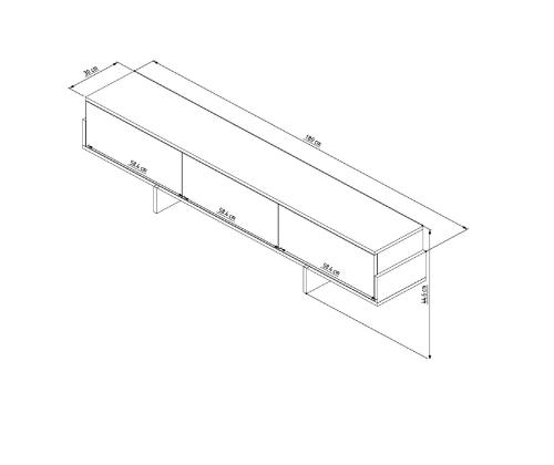 TV laud Hege - White, Sapphire Oak