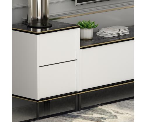 TV laud Imaj - White, Marble