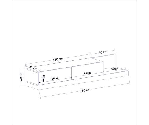 TV laud Majör - Anthracite, Walnut