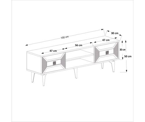 TV laud Yumedi - White, Silver