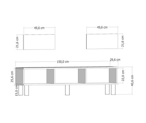 TV laud Inci Bohem - Sapphıre Oak, White