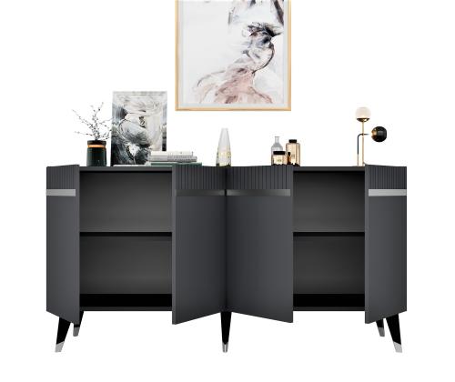 Defne - Anthracite, Silver