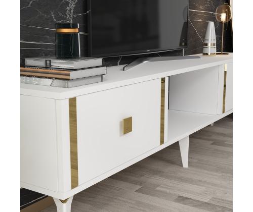 TV laud Doruk - White, Gold