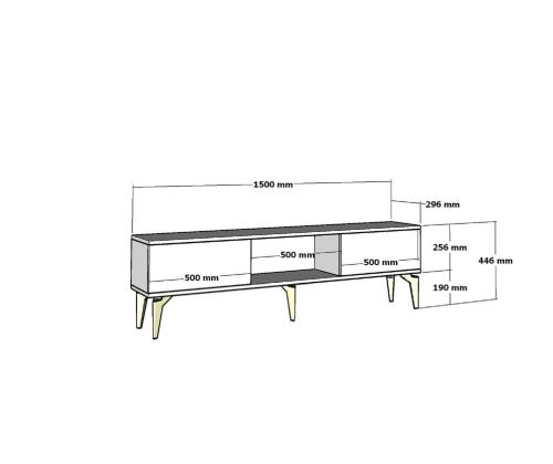 TV laud Madera - White, Gold