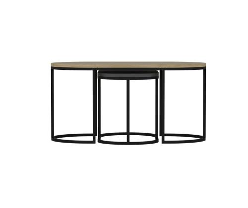 Mööblikomplekt lauad Dena - Anthracite, Oak