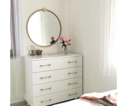 Peegel Gold Metal Çerçeve Yuvarlak Ayna A708