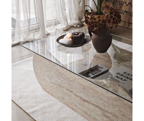Kohvilaud Brise - Travertine, Transparent