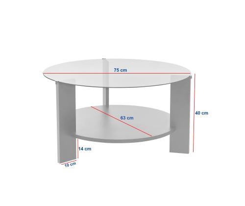 Kohvilaud Clara - Travertine, Transparent