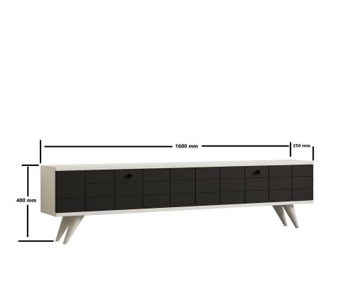 TV laud Alberi - Anthracite, White