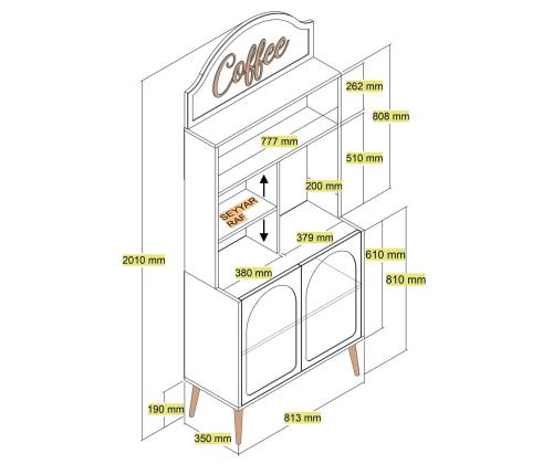Kohvilaud Lyon 80 - White, Gold