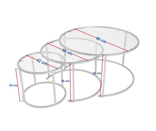 Kohvilaud Aurum - 80, 60, 42 - Black, Grey