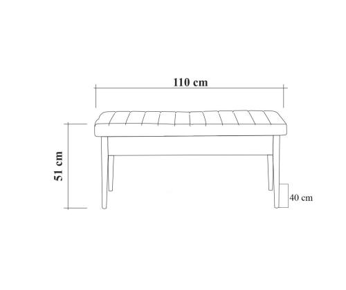 Vina Bench Walnut, Stone
