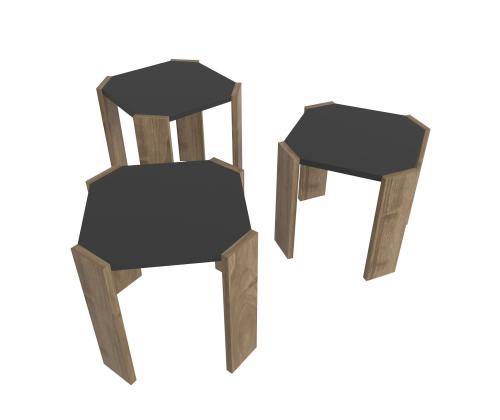 Kohvilaud Lori - Anthracite, Walnut