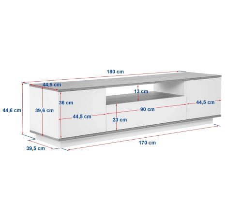 TV laud Veramont - White, Atlantic Pine