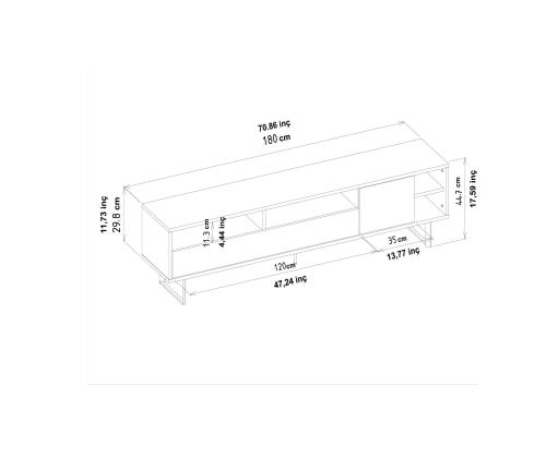 TV laud Luga - Black, Oak
