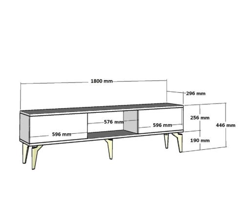 TV laud Ponny - White, Silver