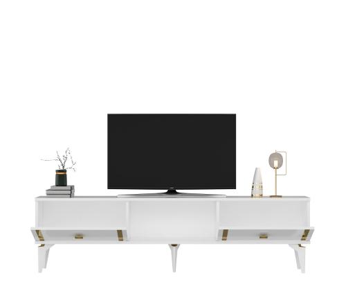 TV laud Doruk - White, Gold