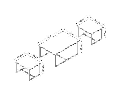 Mööblikomplekt lauad Levada - Walnut