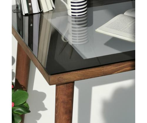 Cozy Çalışma Masası Ahşap Temperli Cam