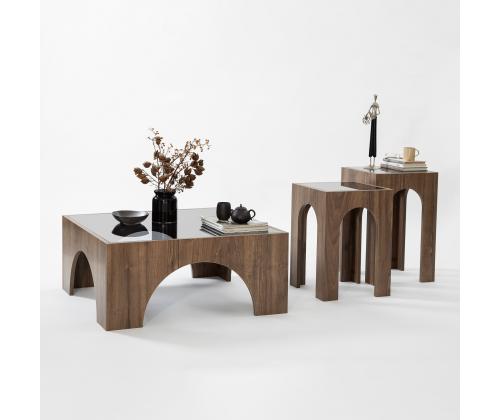 Kohvilaud Seine - Walnut, Dark Grey