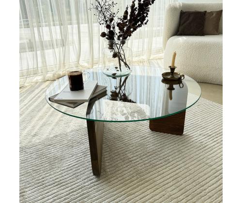Kohvilaud Mia - Walnut, Transparent