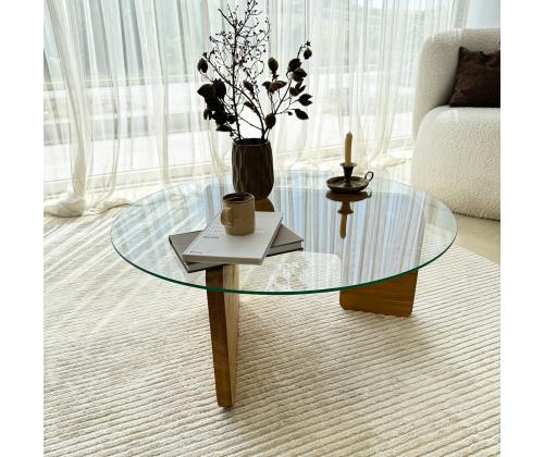 Kohvilaud Mia - Oak, Transparent