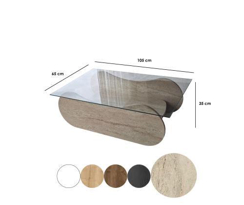 Kohvilaud Brise - Travertine, Transparent