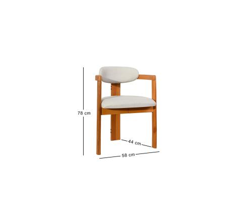 Mööblikomplekt toolid Cheri - Cream, Oak