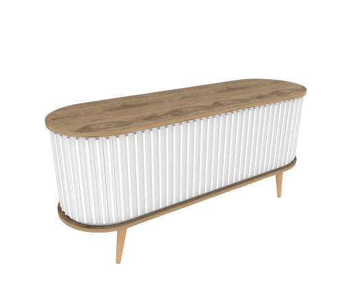 TV laud Stor - Oud Oak, White