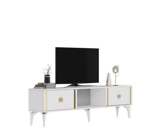 TV laud Doruk - White, Gold