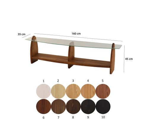 TV laud Surf - Chesnut, Transparent