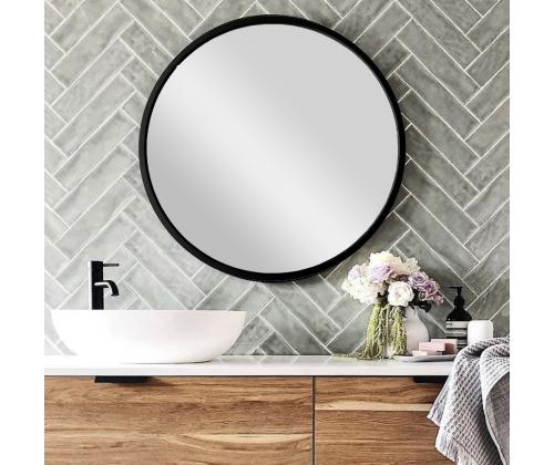 Peegel Siyah Metal Çerçeve Yuvarlak Ayna A709