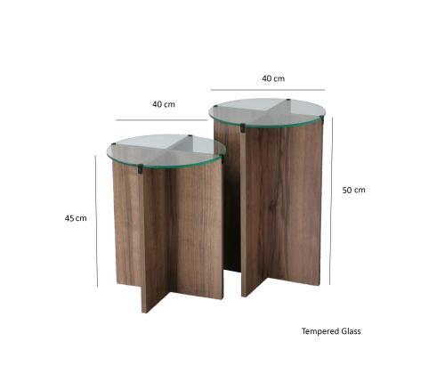 Mööblikomplekt lauad Lily - Walnut