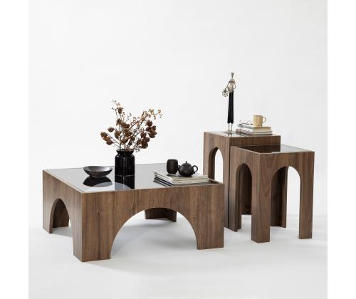 Kohvilaud Seine - Walnut, Dark Grey