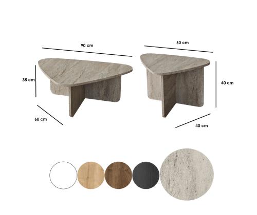 Kohvilaud Ballare Set - Travertine