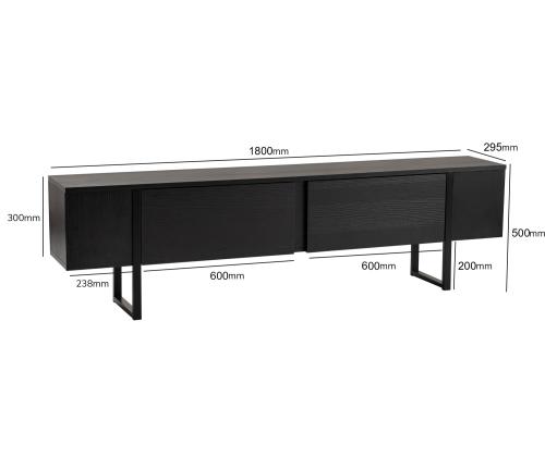 TV laud Serenity - Wood Black, Black