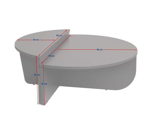 Kohvilaud Orion - Wood White, Wood Black